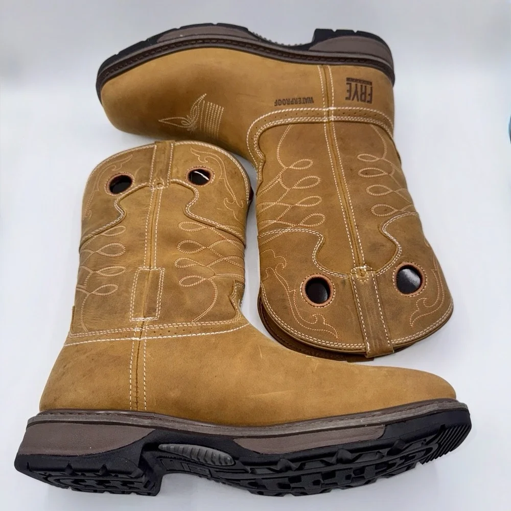 Frye Supply Safety Crafted Waterproof Boots Men's Size 10 W Wide Brown Steel Toe